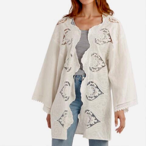 White lace kimono cardigan Clearance